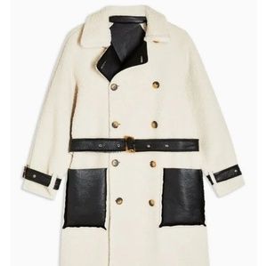 Topshop IDOL Reversible Coat in Cream